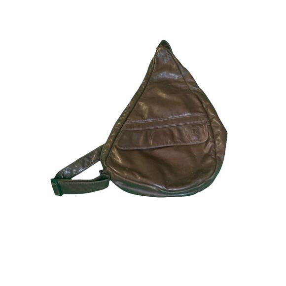 Ameribag Healthy Back Bag Brown Leather Teardrop Sling Multifunctional Vintage - Picture 1 of 7